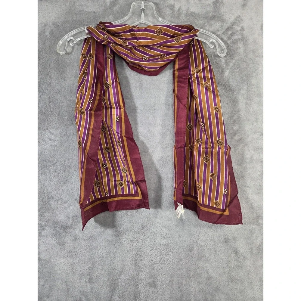 Vintage Anne Klein Silk Scarf 1970s 50‎ in Rectangle Mod MCM Retro